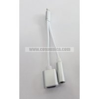 Cable adaptador de 3.5 mm Jack para iphone 7 / iphone7 plus con conector de carga hembra 