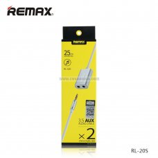 Reamx RL-S20 Cable Adaptador audio jack 1 x DC3.5mm jack macho a 2 x DC3.5mm jack hembra
