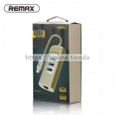 Remax Cati USB HUD x 3 USB con Ethernet RJ45 conector RU-U4 Type-C-conector